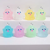 10Pcs Halloween Luminous Ghost Resin Charms for DIY Jewelry Making