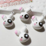 10Pcs Halloween Rabbit Pill Skull Bow Bone Resin Charms For Jewelry Making