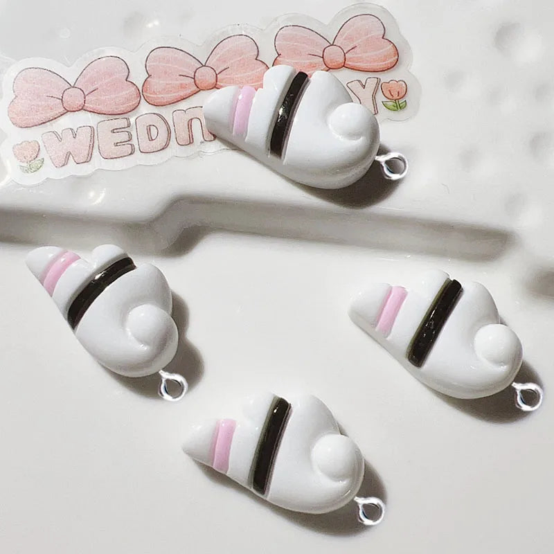 10Pcs Halloween Rabbit Pill Skull Bow Bone Resin Charms For Jewelry Making