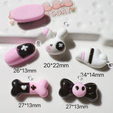 10Pcs Halloween Rabbit Pill Skull Bow Bone Resin Charms For Jewelry Making