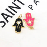 10Pcs Hamsa Hand Charms for Jewelry Making
