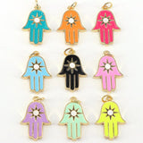 10Pcs Hamsa Hand Charms for Jewelry Making