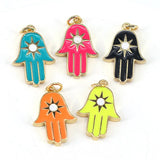 10Pcs Hamsa Hand Charms for Jewelry Making