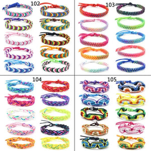 10Pcs Nepal Friendship Bracelets with Sliding Knot Closure Mix Random
