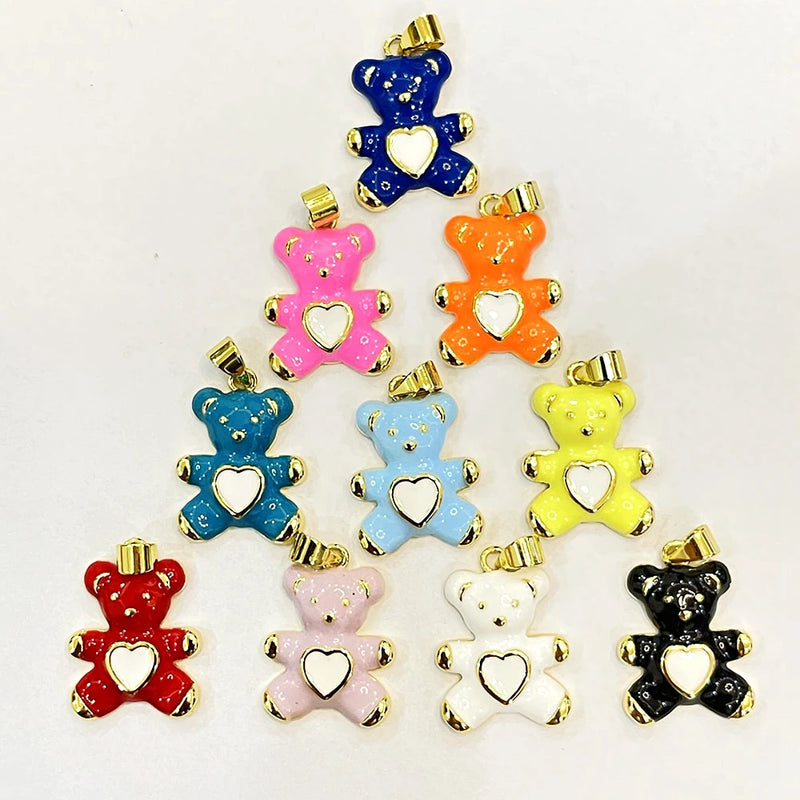 10Pcs Enamel Animal Pendant 3D Jewelry Accessories For Women DIY Earrings