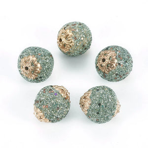 10Pcs Golden Round Beads For Bracelet DIY Jewelry Making