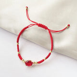 10Pcs Colorful CZ Rainbow Charm Braided Bracelet Adjustable String Jewelry