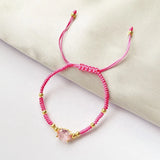 10Pcs Colorful CZ Rainbow Charm Braided Bracelet Adjustable String Jewelry