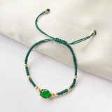 10Pcs Colorful CZ Rainbow Charm Braided Bracelet Adjustable String Jewelry