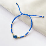 10Pcs Colorful CZ Rainbow Charm Braided Bracelet Adjustable String Jewelry
