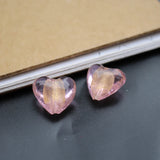 10Pcs Glass Heart Beads Multi-color with Charms for Jewelry DIY