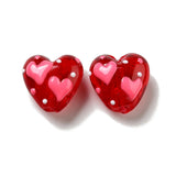 10Pcs Lampwork Heart Beads for Valentine Jewelry Making