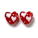 10Pcs Lampwork Heart Beads for Valentine Jewelry Making