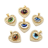 10Pcs Heart Brass CZ Charms For DIY Necklace Earrings