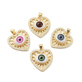 10Pcs Heart Brass CZ Charms For DIY Necklace Earrings