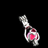 10Pcs Heart Bulb Pearl Cage Locket Aromatherapy Pendant