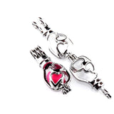 10Pcs Heart Bulb Pearl Cage Locket Aromatherapy Pendant