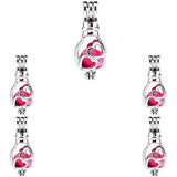 10Pcs Heart Bulb Pearl Cage Locket Aromatherapy Pendant