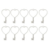 10Pcs Heart Key Pendant Press Flower UV Resin Blank Frame Bezel Jewelry Making