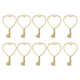 10Pcs Heart Key Pendant Press Flower UV Resin Blank Frame Bezel Jewelry Making