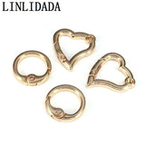 10Pcs Heart Round Clasp Snap Clips for Chain Purse Key Jewelry