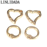 10Pcs Heart Round Clasp Snap Clips for Chain Purse Key Jewelry