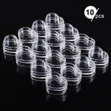 10Pcs Heart Shape Plastic Storage Jars for Crafts