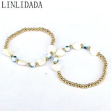 10Pcs Heart Shell Evil Eye Bracelets for Women