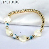 10Pcs Heart Shell Evil Eye Bracelets for Women