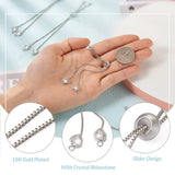 10Pcs Crystal Rhinestone Adjustable Charm Bracelet Chain Slider