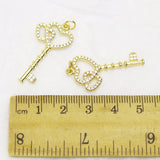 10Pcs Heart Key Shape Pendant Jewelry Charms Gift 8364