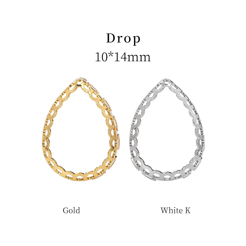 10Pcs DIY Jewelry Metal Frame High Claws-Settings Mixed Shape Crystal Base