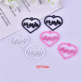 10Pcs Hollow Fire Heart Charms for Jewelry Making