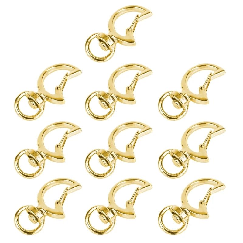 10Pcs Hollow Star/Moon Spring Clasp Swivel Clip Snap Hook Lobster Claw for DIY