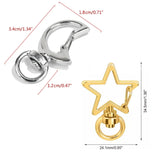 10Pcs Hollow Star/Moon Spring Clasp Swivel Clip Snap Hook Lobster Claw for DIY