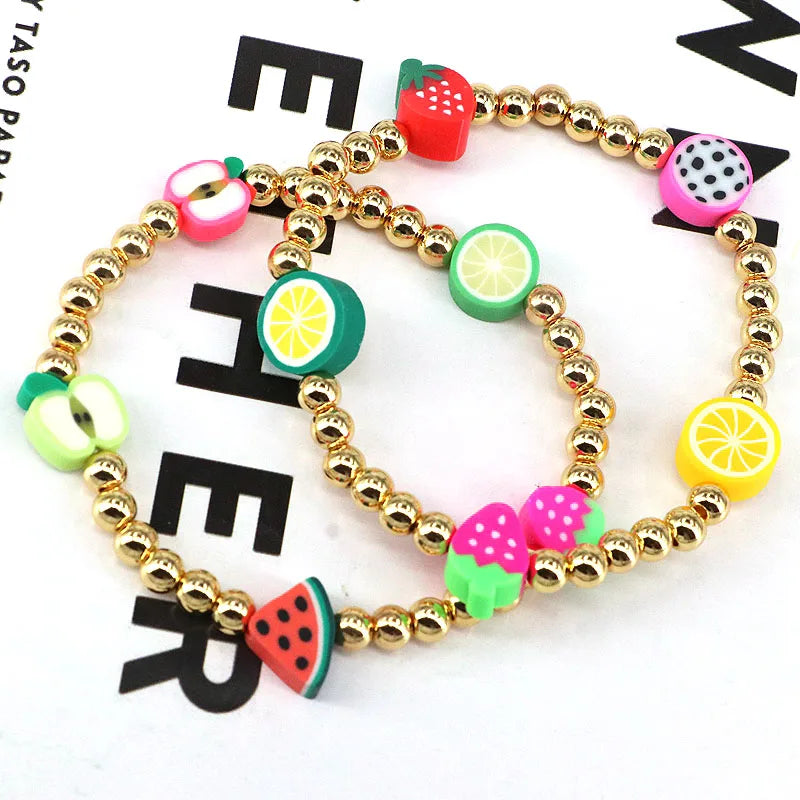 10Pcs Colorful Rainbow Clay Heishi Bracelet Women&Men Gift