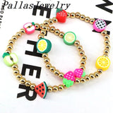 10Pcs Colorful Rainbow Clay Heishi Bracelet Women&Men Gift