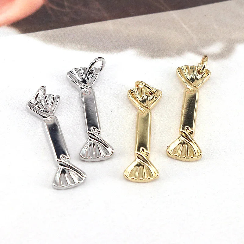10Pcs Silver Plated Candy Wrapper Pendant Charm for DIY Jewelry