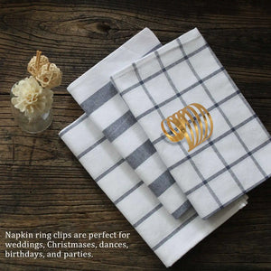 10Pcs Hotel Napkin Ring Metal Napkin Buckle for Table Decoration