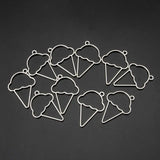 10Pcs Ice Cream Cone Resin Frame Pendant for Resin Jewelry Making