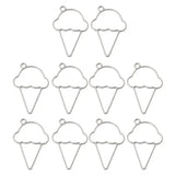 10Pcs Ice Cream Cone Resin Frame Pendant for Resin Jewelry Making