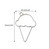 10Pcs Ice Cream Cone Resin Frame Pendant for Jewelry Making