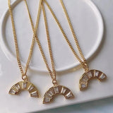 10Pcs Rainbow Moon Zircon Charms Necklace Making