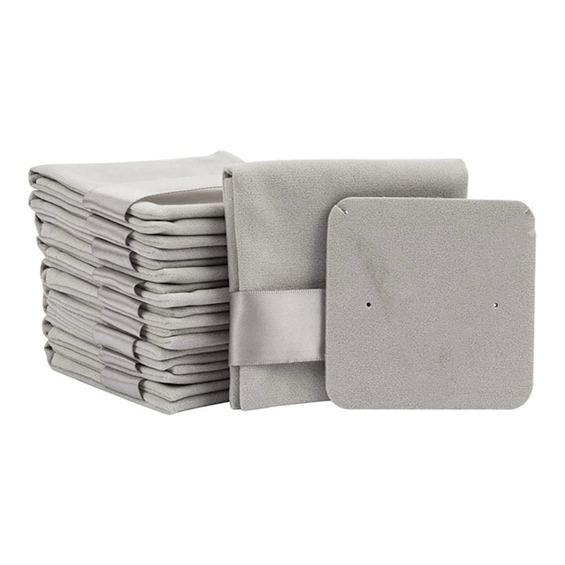 10Pcs Jewelry Pouch with Display Card, Storage Necklace Earrings Holder