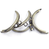 10Pcs Flower Pattern Kiss Lock Clasps Bronze Tone Coin Bag Purse Handle