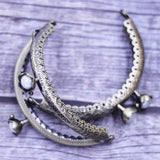 10Pcs Flower Pattern Kiss Lock Clasps Bronze Tone Coin Bag Purse Handle