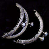10Pcs Flower Pattern Kiss Lock Clasps Bronze Tone Coin Bag Purse Handle