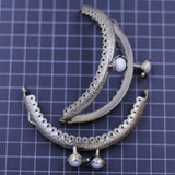 10Pcs Flower Pattern Kiss Lock Clasps Bronze Tone Coin Bag Purse Handle