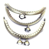 10Pcs Flower Pattern Kiss Lock Clasps Bronze Tone Coin Bag Purse Handle