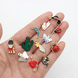 10Pcs Ladybug Moon Heart Enamel Charms Beads DIY Jewelry Making